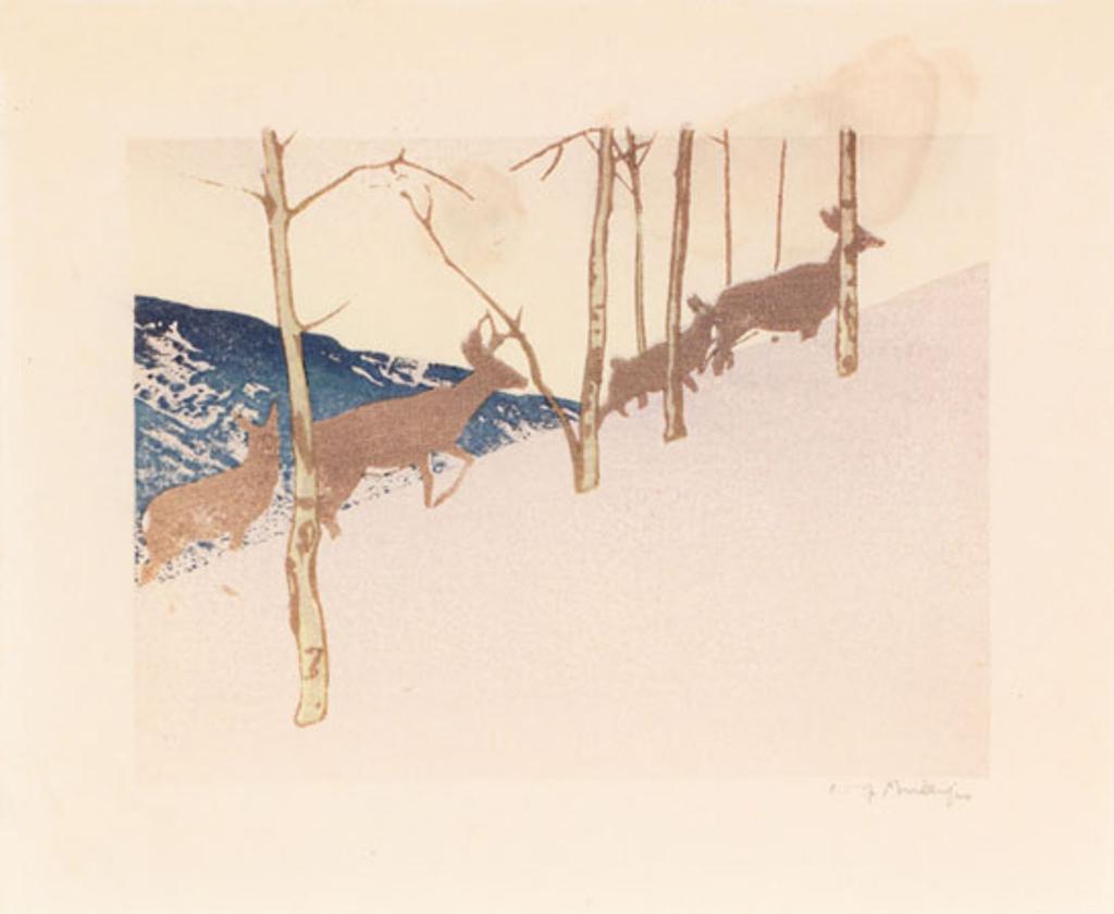 Walter Joseph (W.J.) Phillips (1884-1963) - Deer on Hillside