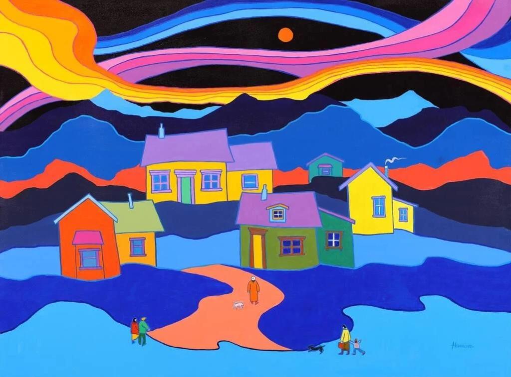 Ted Harrison (1926-2015) - The Golden Night; 1983