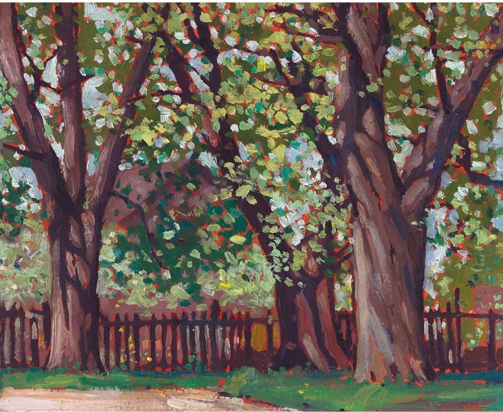 Alfred Joseph (A.J.) Casson (1898-1992) - Wooded Landscape With A House Beyond A Fence