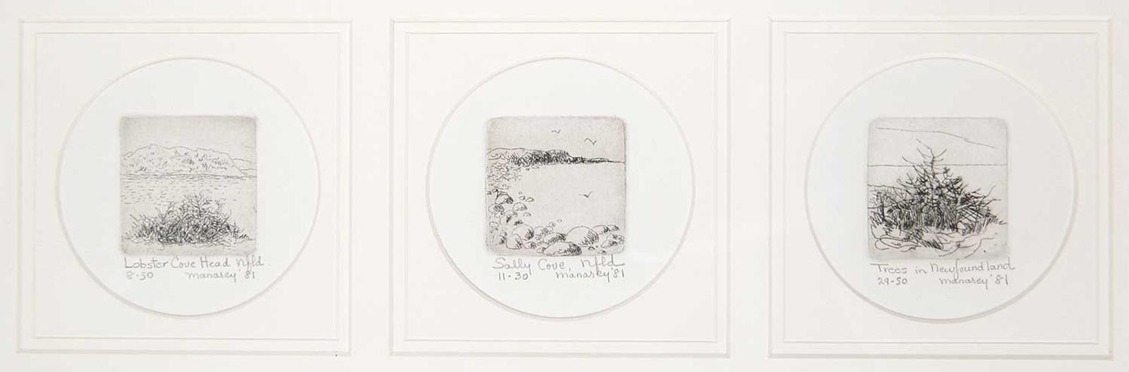 Thelma Alberta Manarey (1913-1984) - <B>LOT OF THREE</B> Newfoundland Etchings