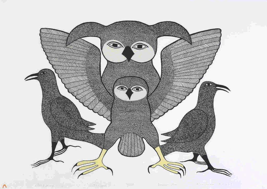 Kenojuak Ashevak (1927-2013) - Strong Young Wings; 1979
