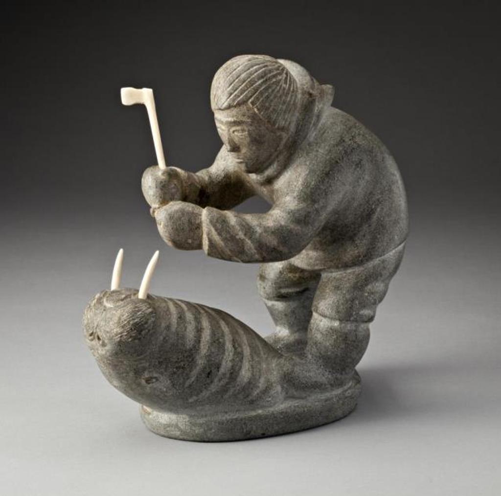 Johnny Issaja Papigatok (1923) - Hunter Butchering a Walrus