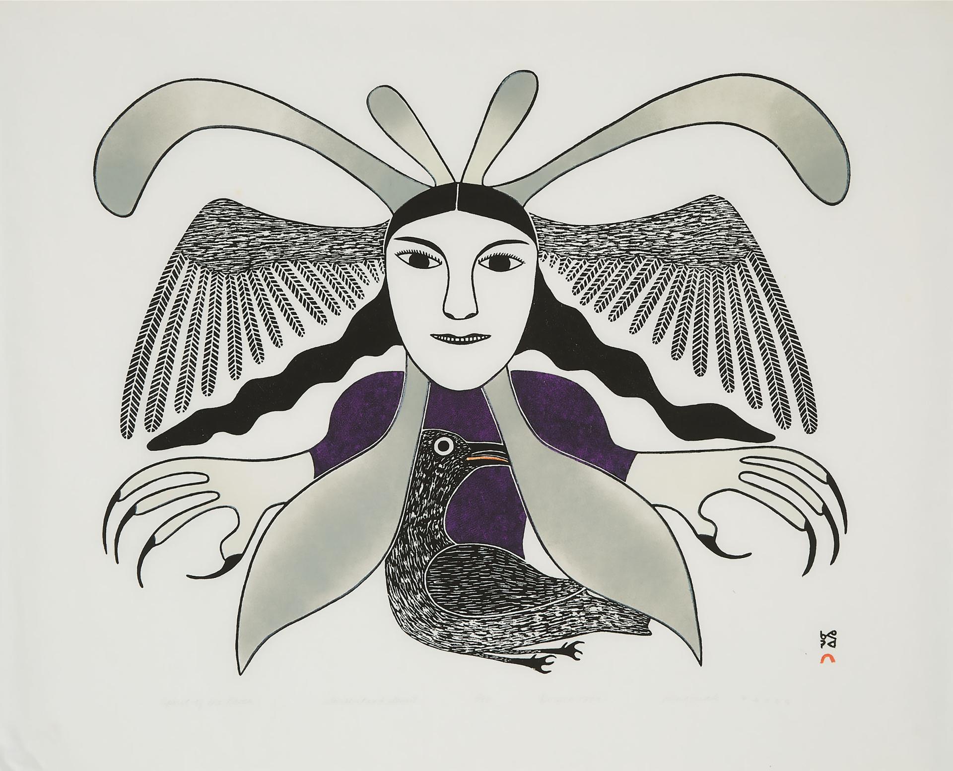 Kenojuak Ashevak (1927-2013) - Spirit Of The Raven