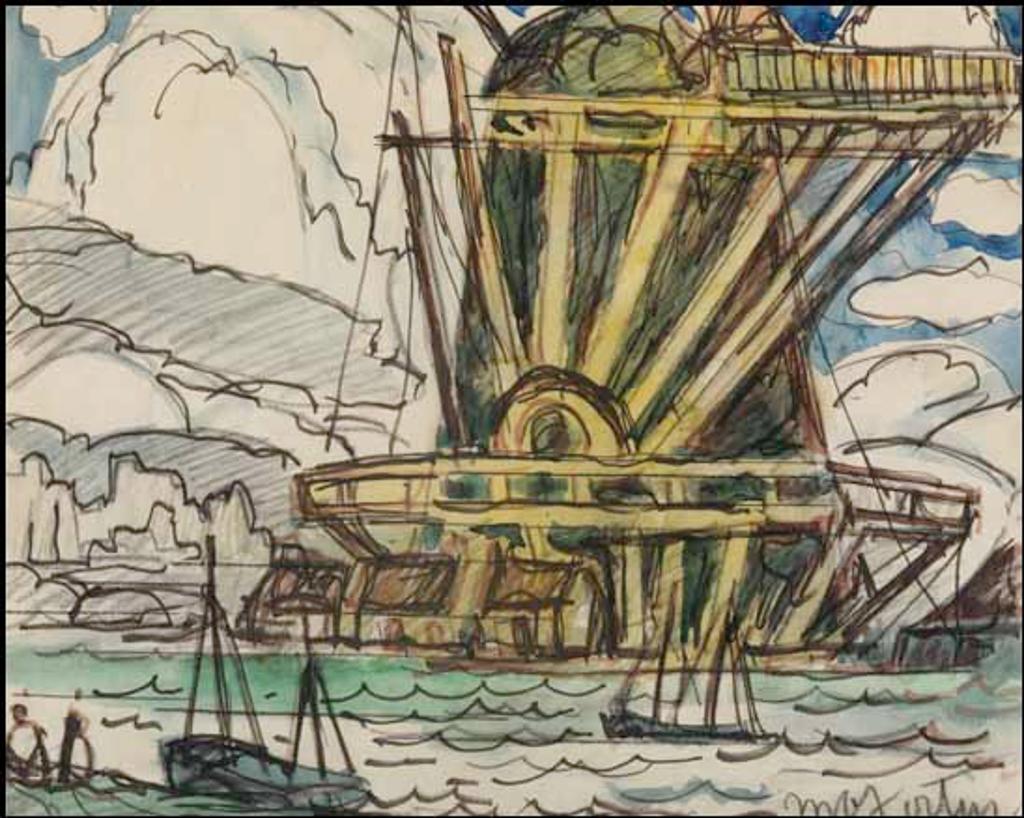 Marc-Aurèle Fortin (1888-1970) - Rivière et moulin à vent