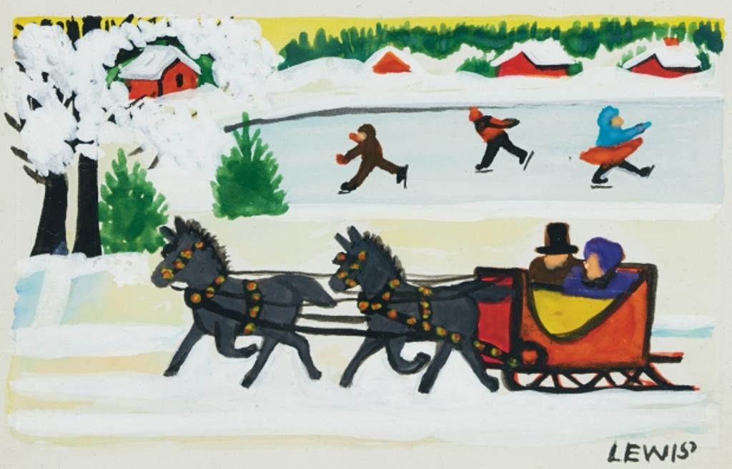 Maud Kathleen Lewis (1903-1970) - Sleighing and Skating Scene