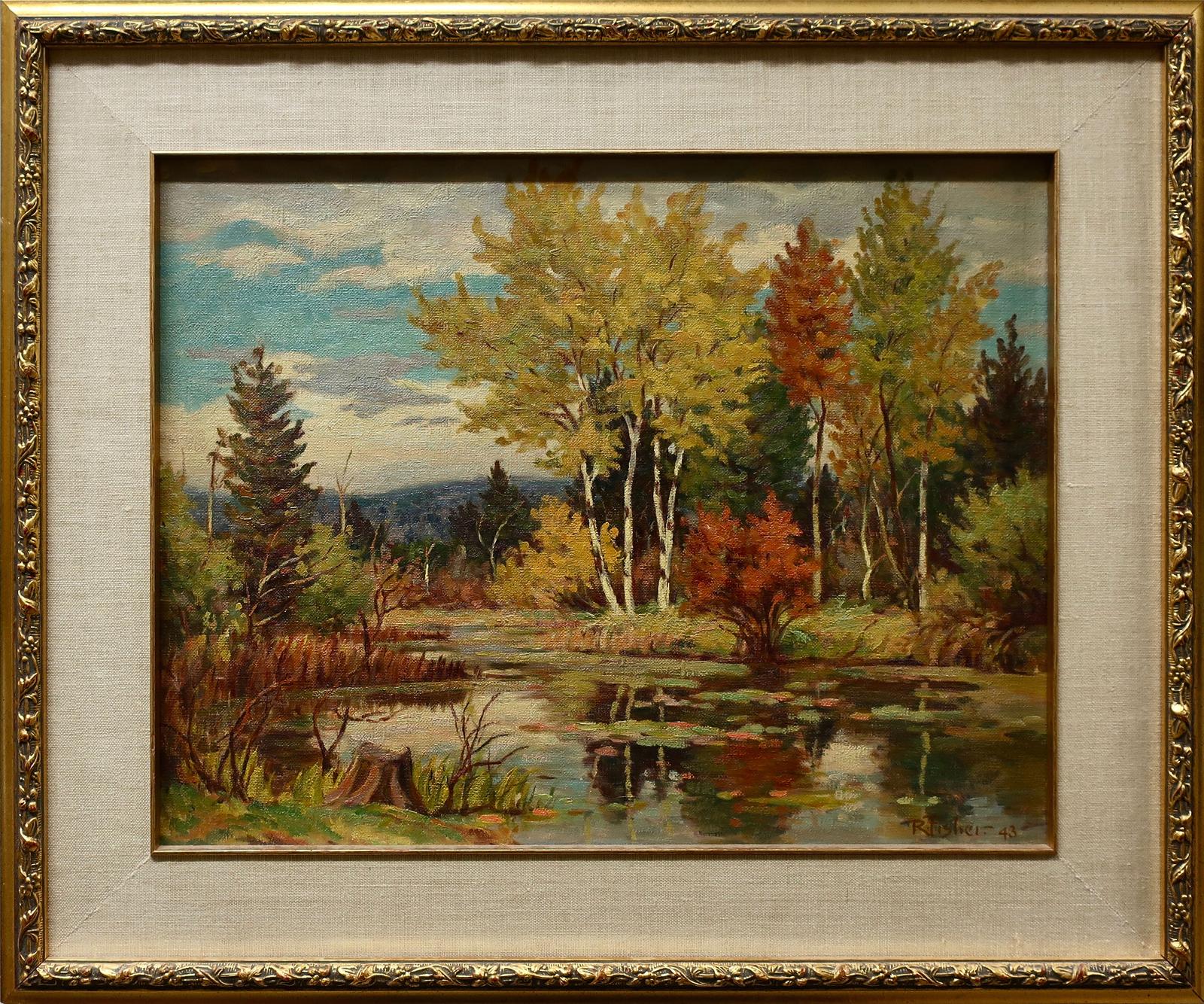 R. Fisher [sydney Berne] (1921-2013) - Birch Trees In Autumn