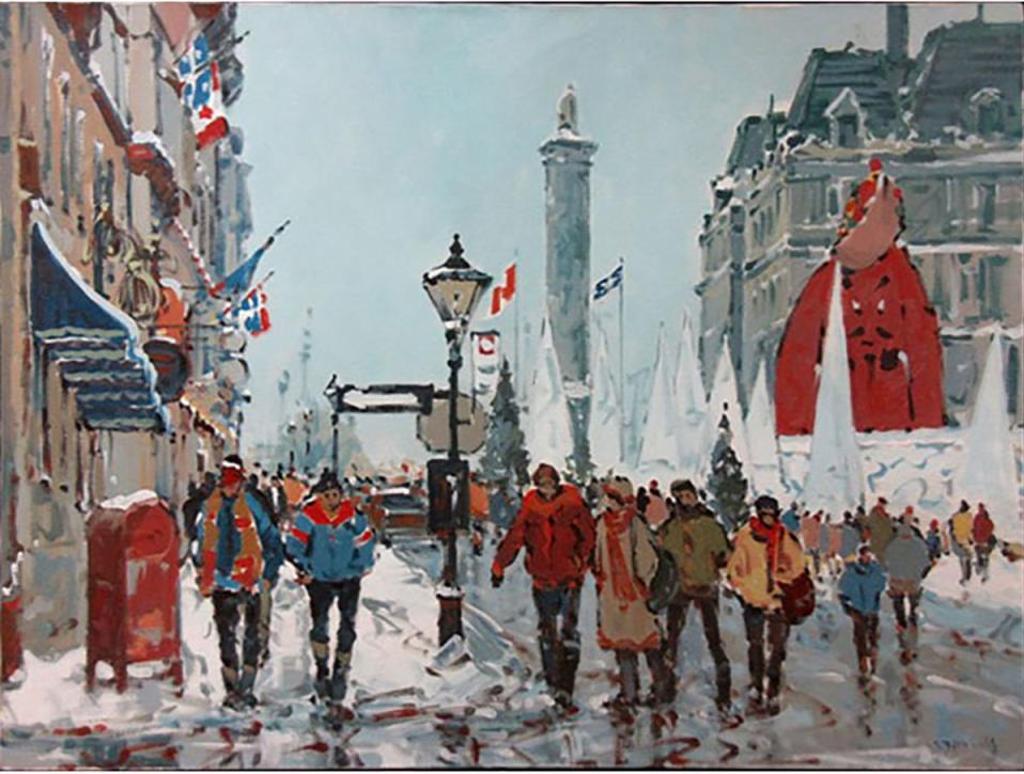 Serge Brunoni (1938-2020) - Montreal, Place Jacques Cartier, La Fete Des Neiges