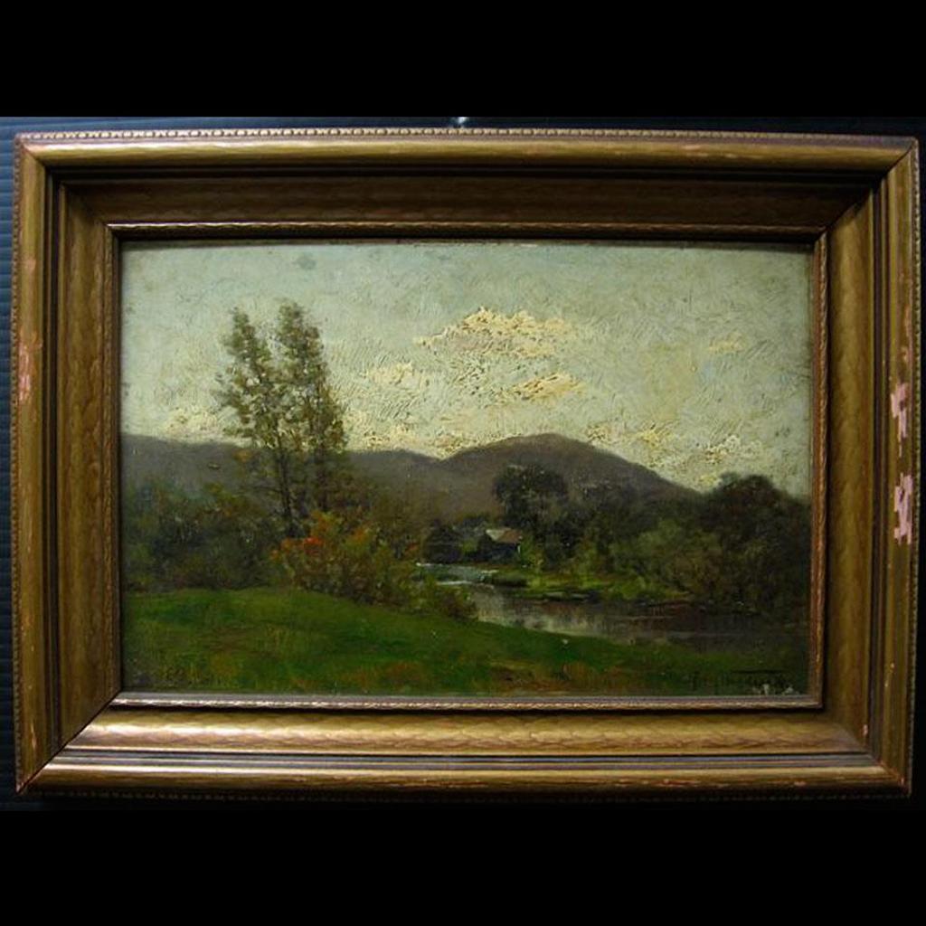 Percy Franklin Woodcock (1855-1936) - Landscape Study With Houses By River