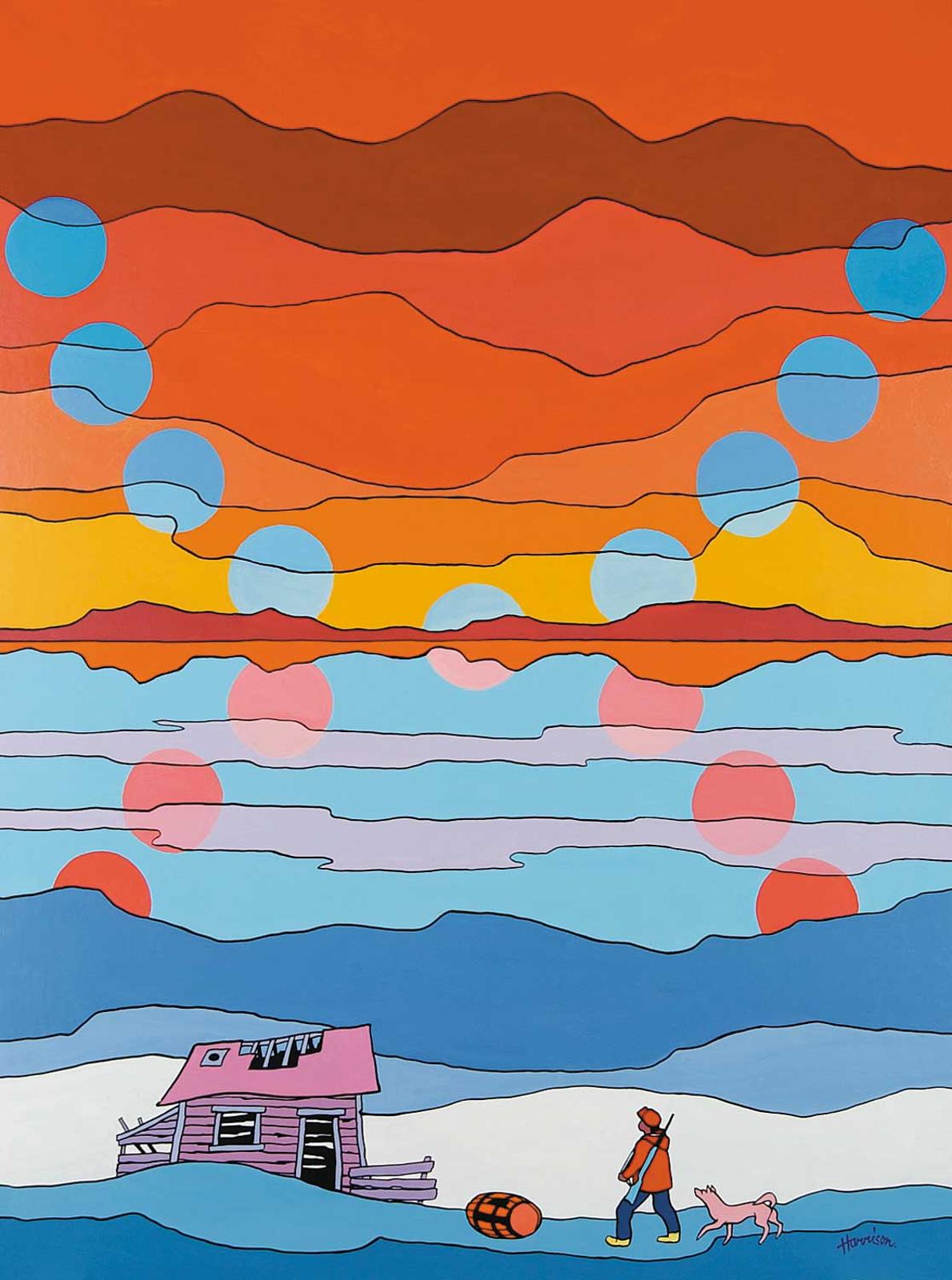 Ted Harrison (1926-2015) - The Orange Barrel