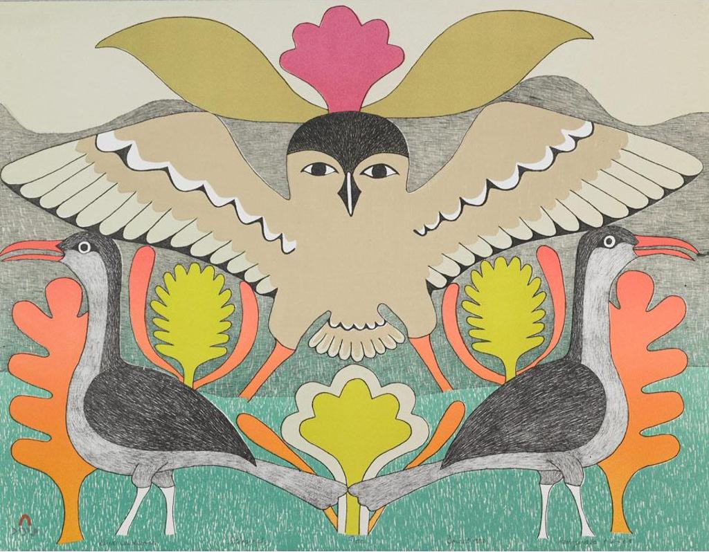 Kenojuak Ashevak (1927-2013) - Bird Landscape