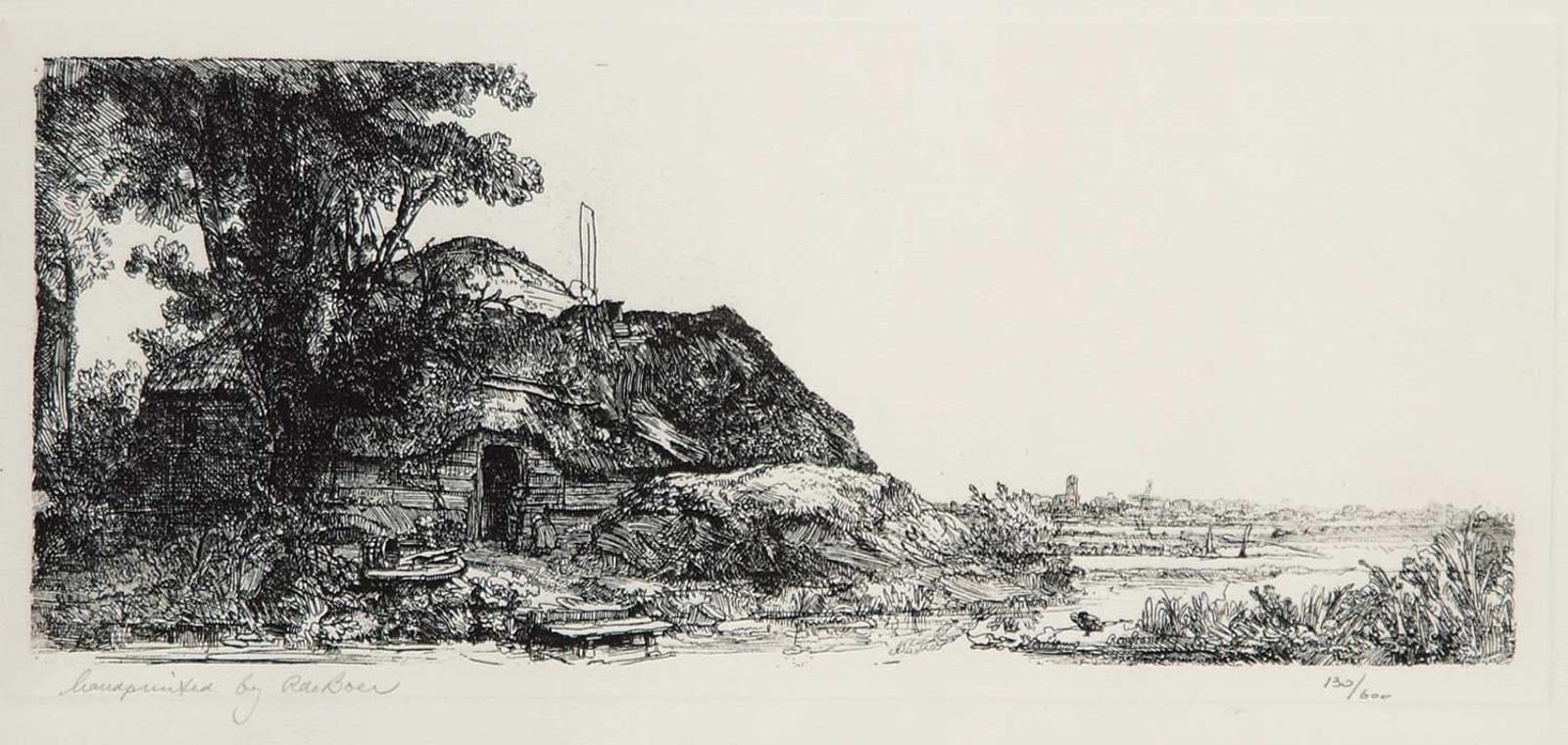 Rembrandt Harmensz Van Ryn-Rembrandt - Cottage with Large Trees #130/600