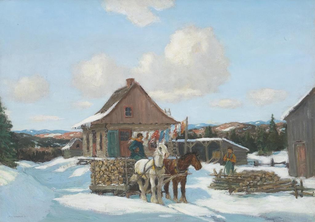 Frederick Simpson Coburn (1871-1960) - Bringing Out The Logs
