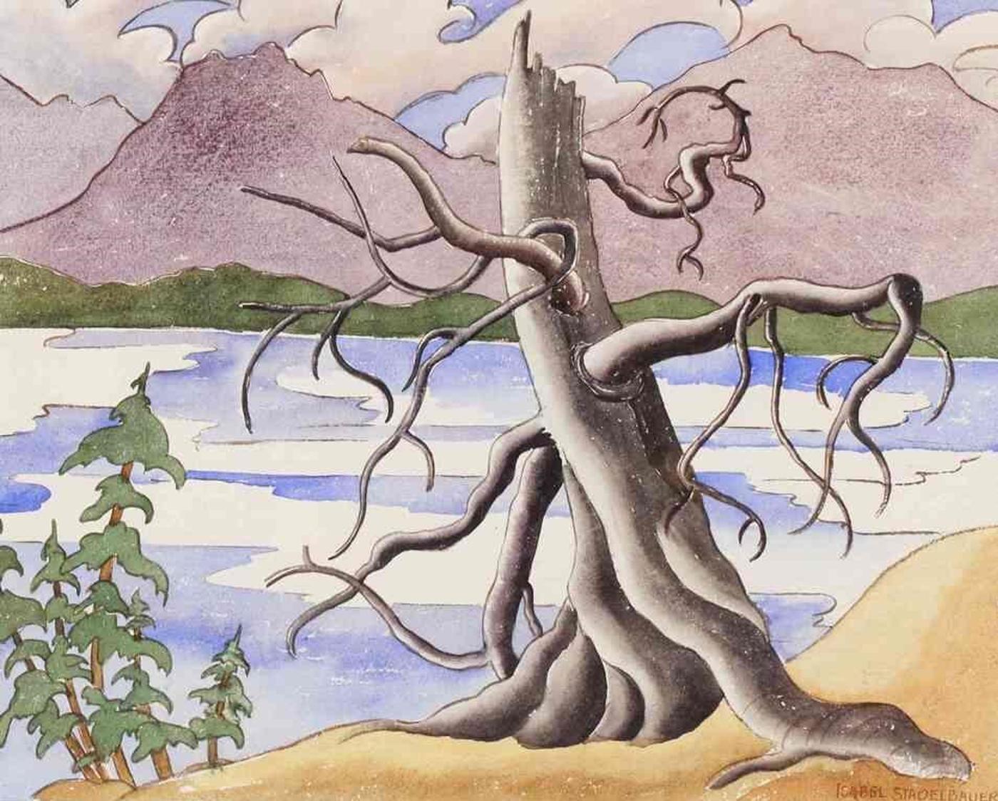 Isabel Stadelbauer (1909-2004) - Old Tree On The Saskatchewan R.; 1945