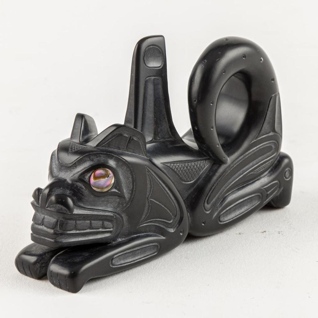 Glen Pollard (1957) - a carved argillite figure of a Wasgo