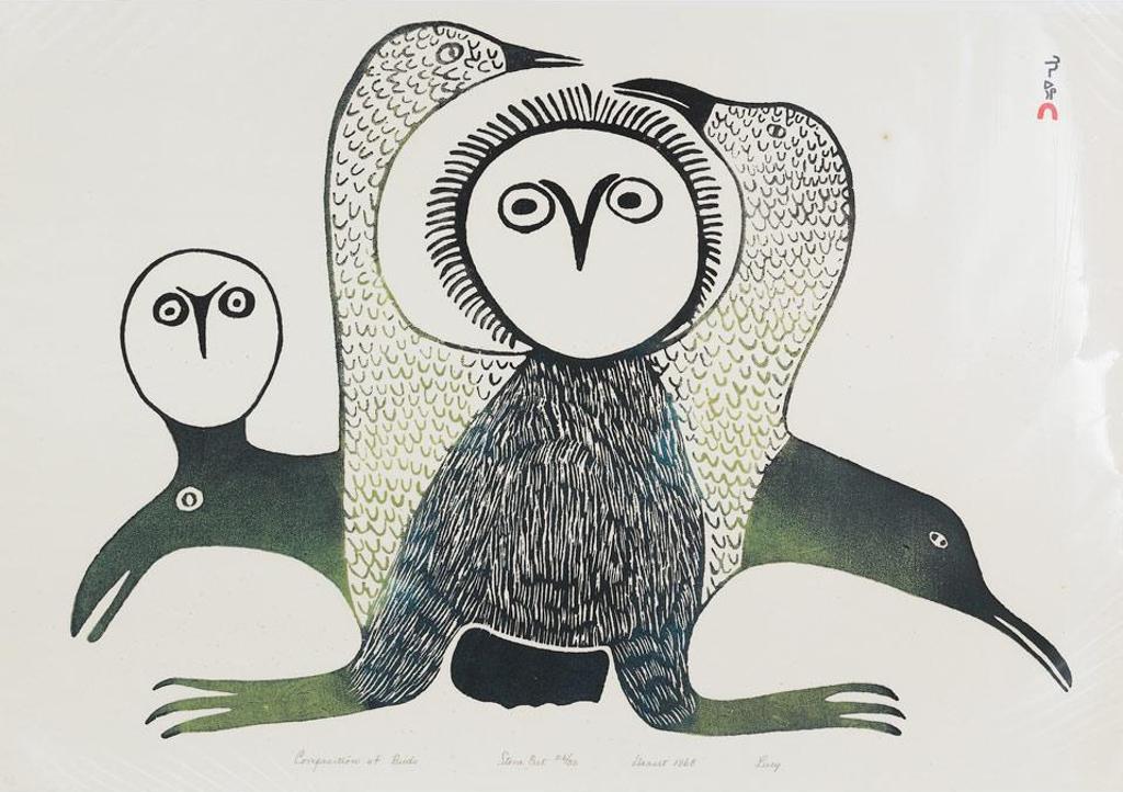 Lucy Qinnuayuak (1915-1982) - Composition Of Birds