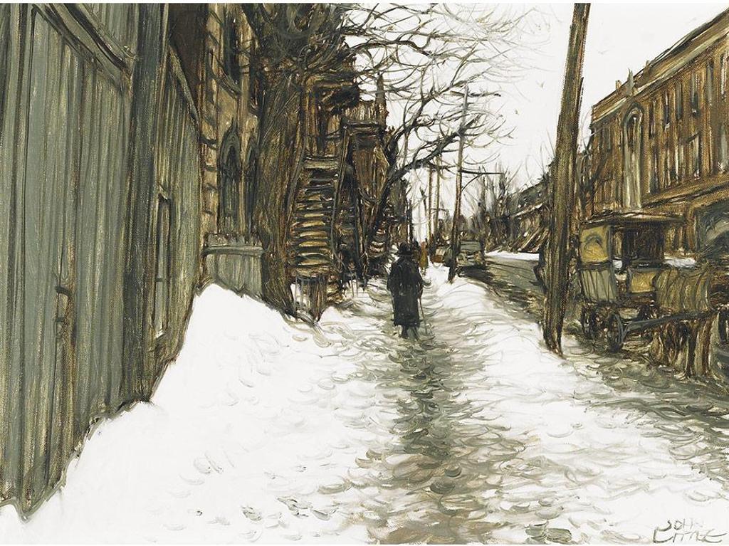 John Geoffrey Caruthers Little (1928-2024) - Rue St. Urbain D’Autrefois Juste En Face De L’Ecole Baron Byng, Montreal