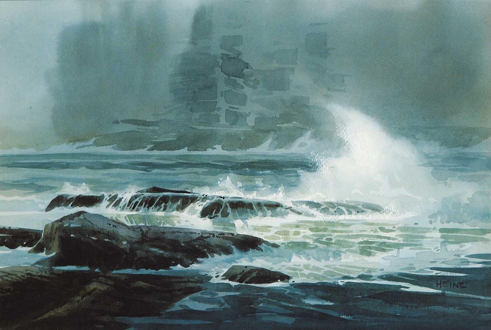Harry Heine (1924-2004) - Surf on Reef and Rock, Gibson