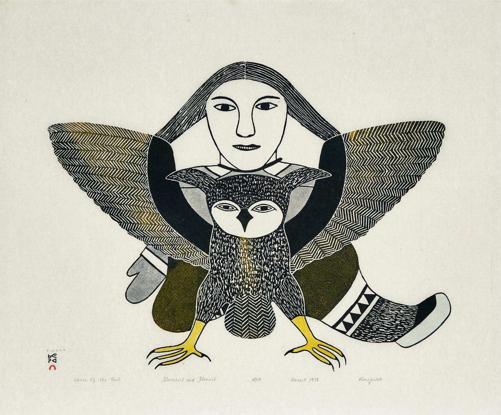 Kenojuak Ashevak (1927-2013) - Dance Of The Owl
