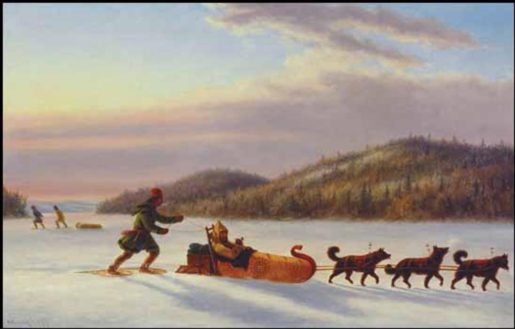 Cornelius David Krieghoff (1815-1872) - Fur Trader in Toboggan