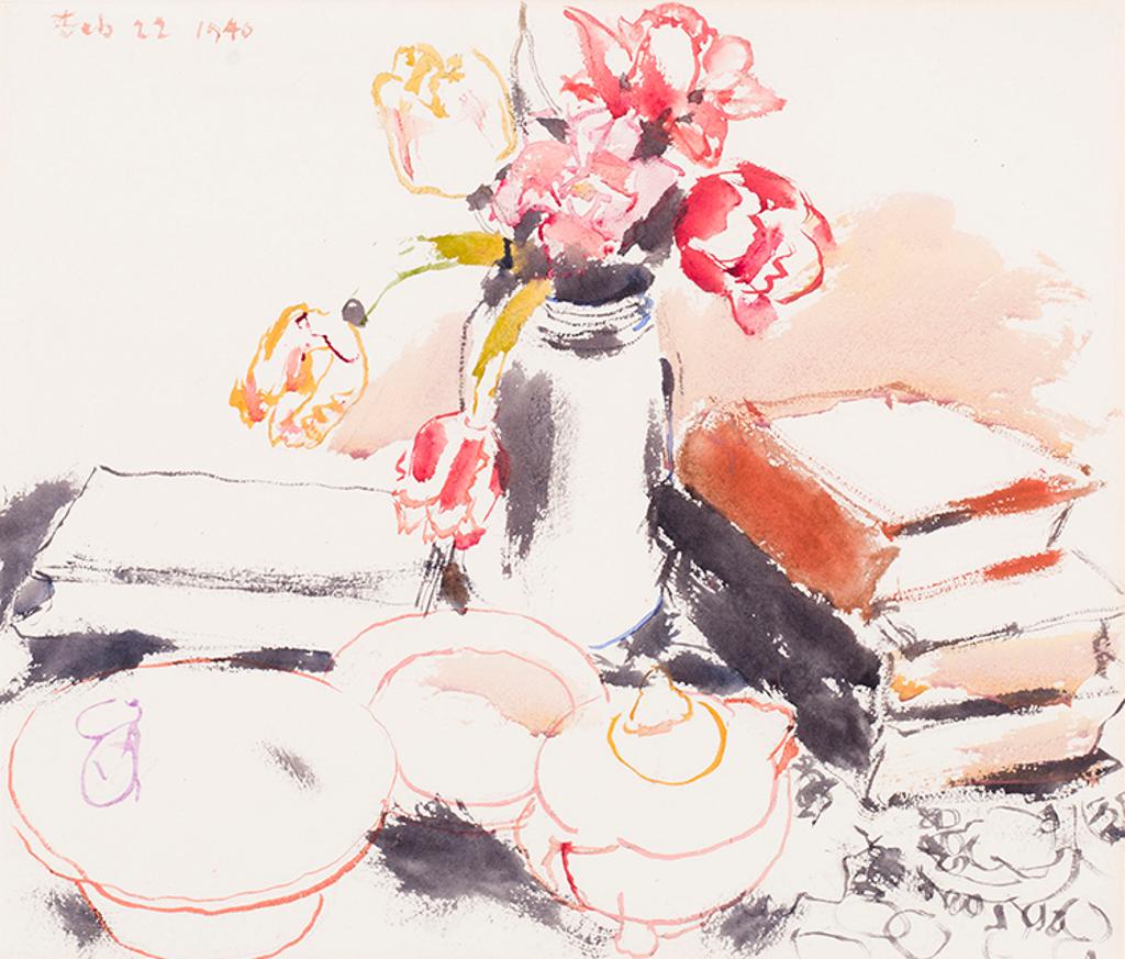 David Browne Milne (1882-1953) - Half a Dozen Tulips