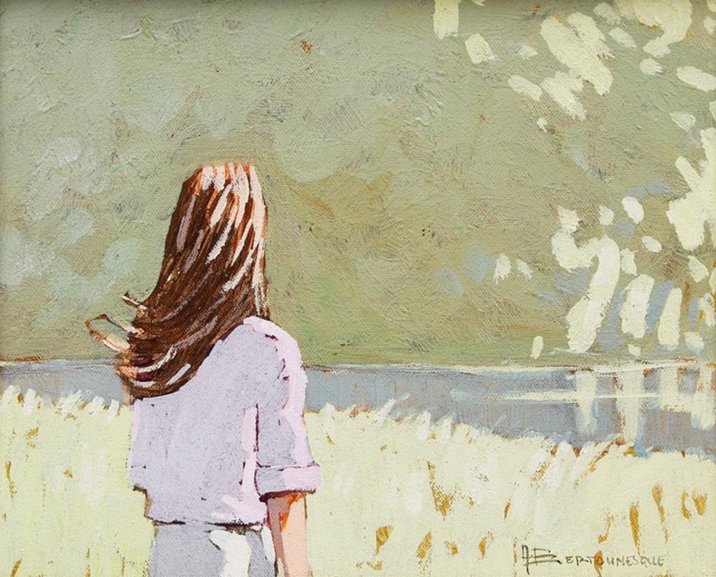 Andre Bertounesque (1937-2005) - Shoreline with Figure