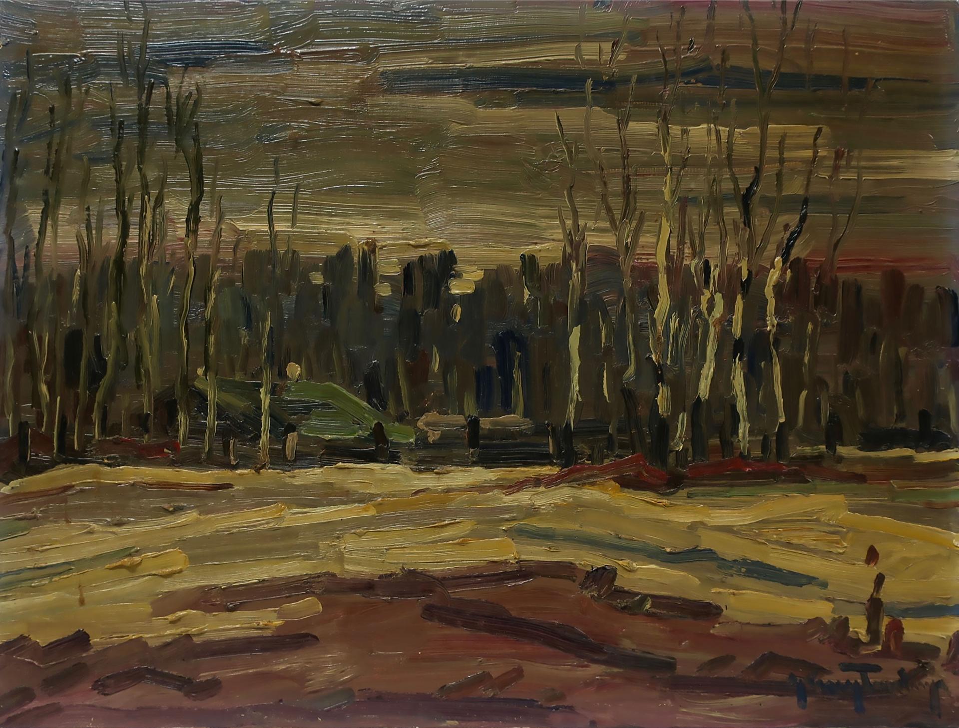 George A. Buytendorp (1923-2014) - Knoll With Poplars