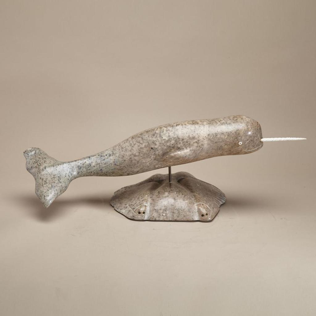 Floyd Kuptana (1964-2021) - Swimming Narwhal On Base