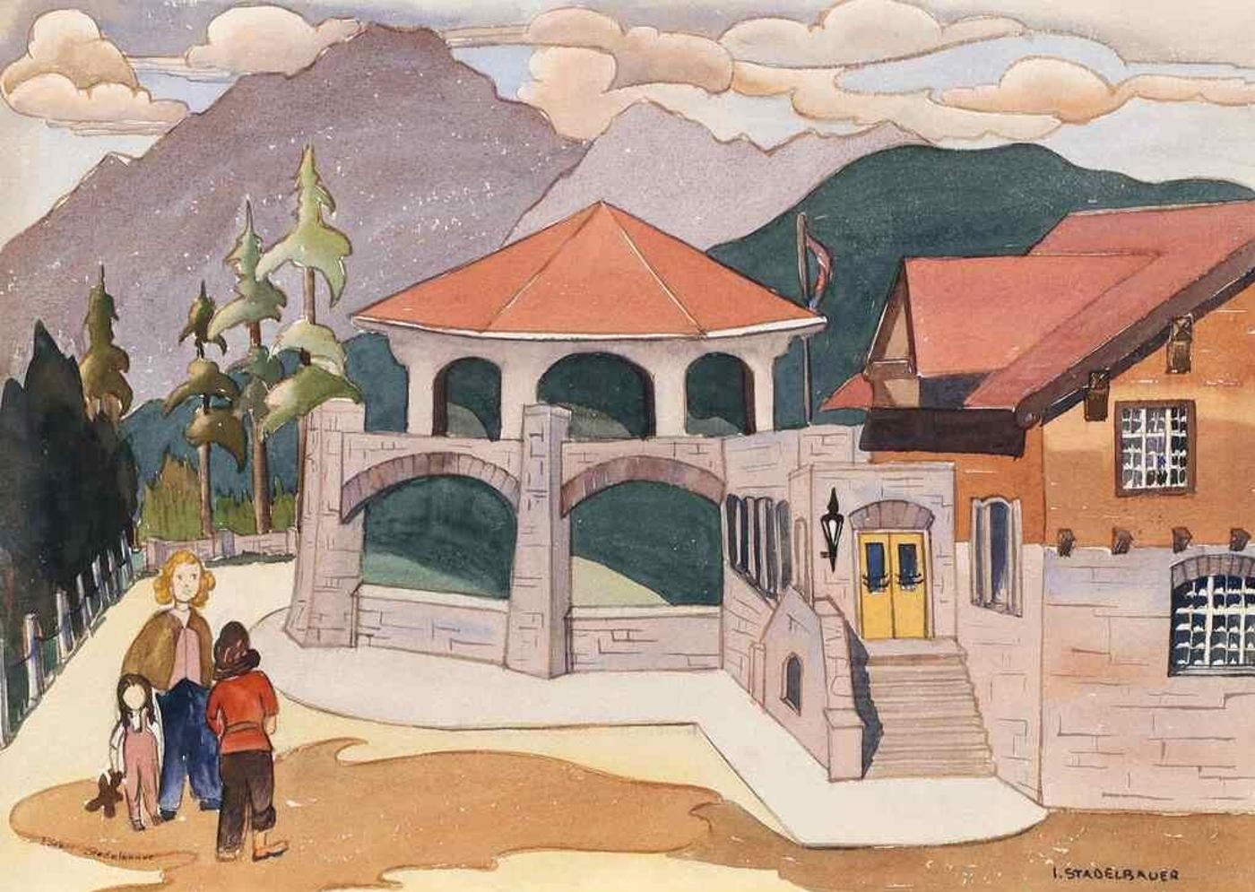 Isabel Stadelbauer (1909-2004) - Cave And Basin, Banff; 1941