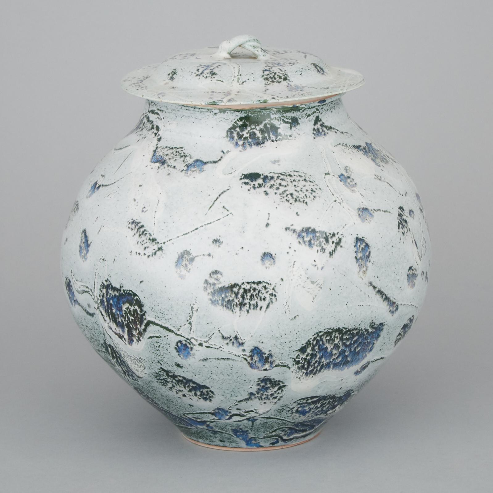 Kayo O'young (1950) - Grey Glazed Covered Jar, 1994