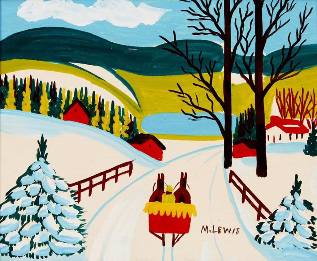 Maud Kathleen Lewis (1903-1970) - Winter Sleigh Scene
