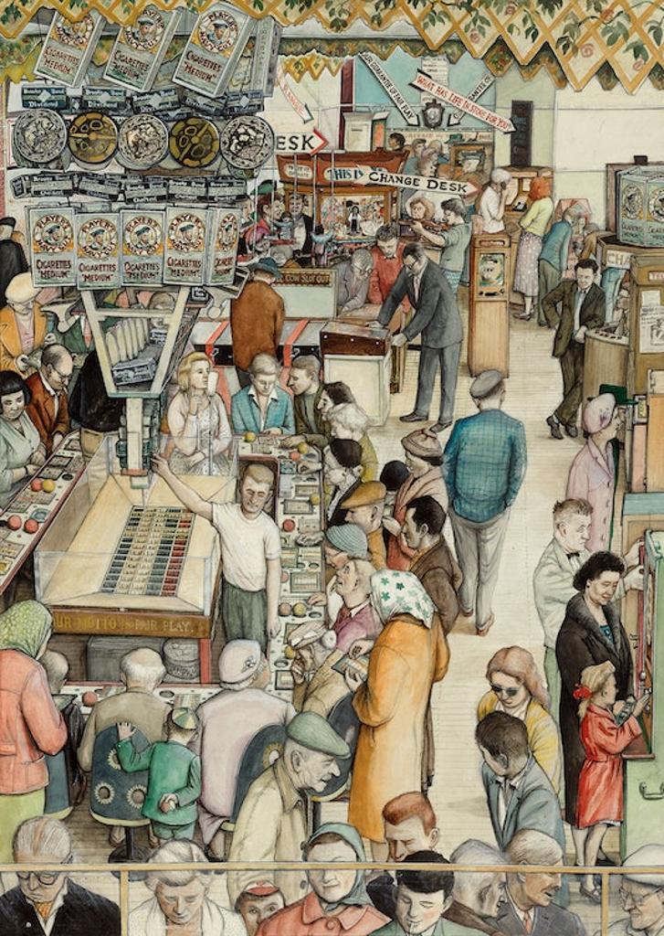 William Kurelek (1927-1977) - Streets Pier, Worthing, circa 1957