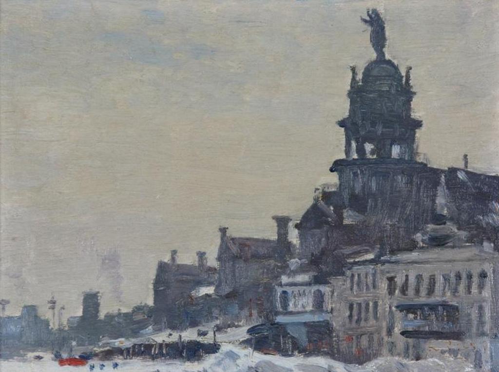 Robert Wakeham Pilot (1898-1967) - Old Montreal, View Of Notre-Dame De Bonsecours; Ca 1960