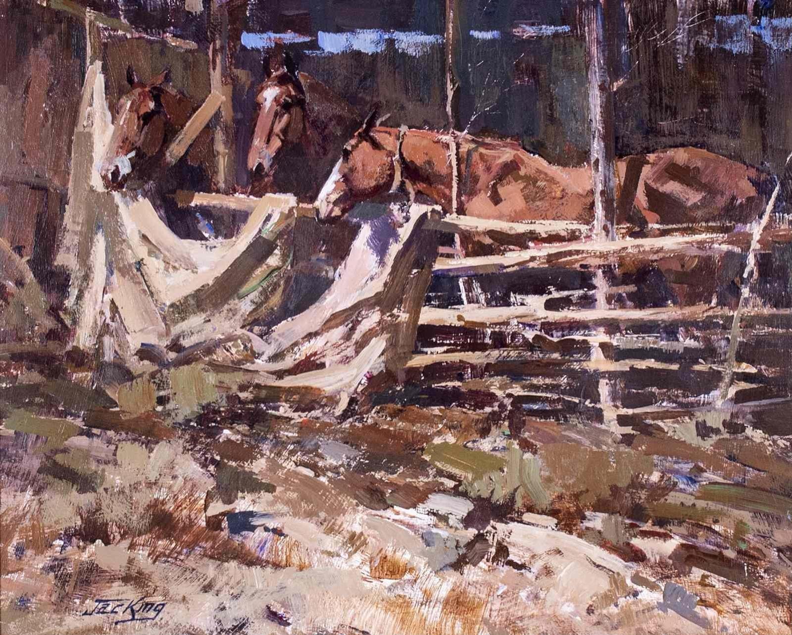 Jack [Jac] Elmo King (1920-1998) - Horses In A Corral