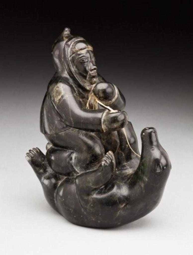 Timothy Kutchaka (1924) - Hunter struggling with a captured bear