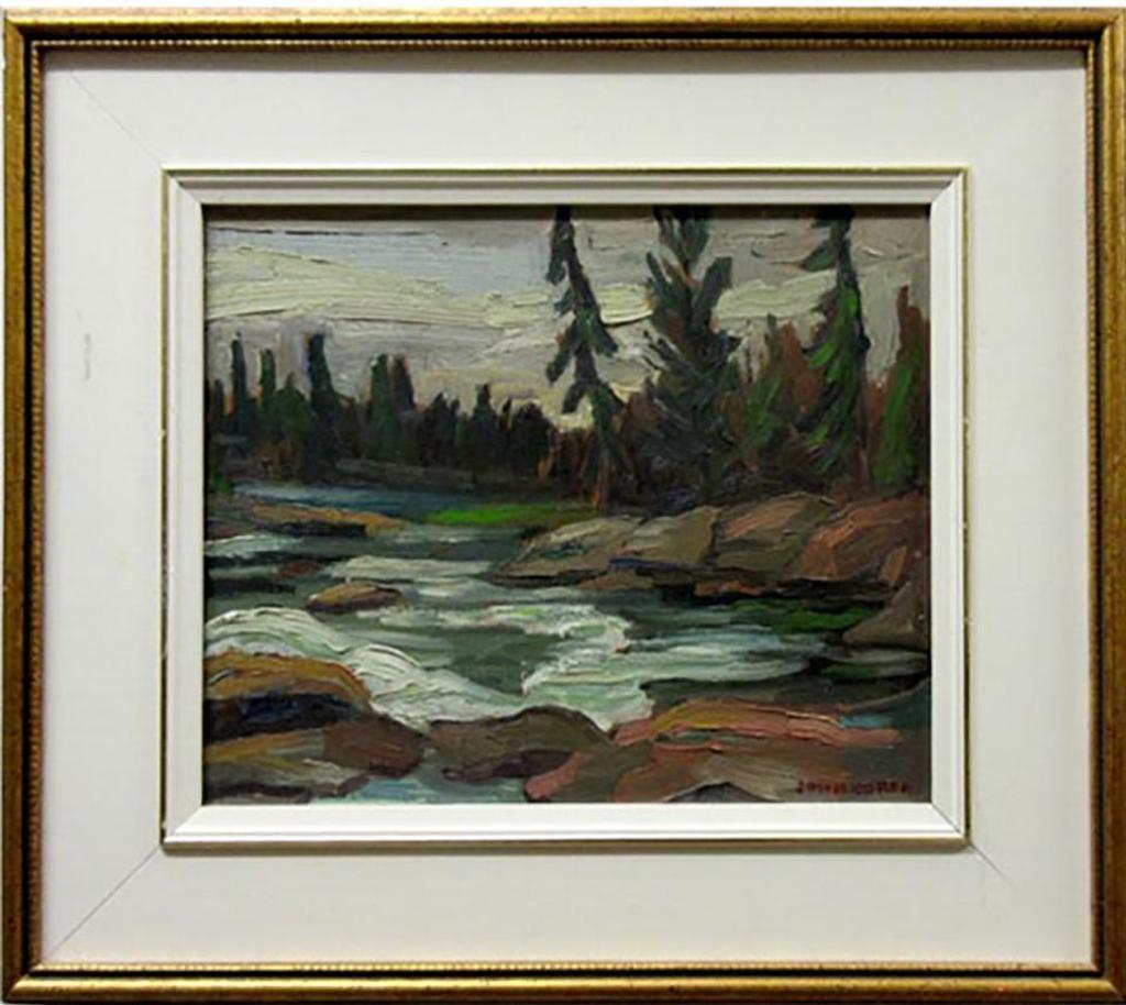 John Cecil Corfe (1920-2015) - Rocky Shoreline At Dusk; Fall Study