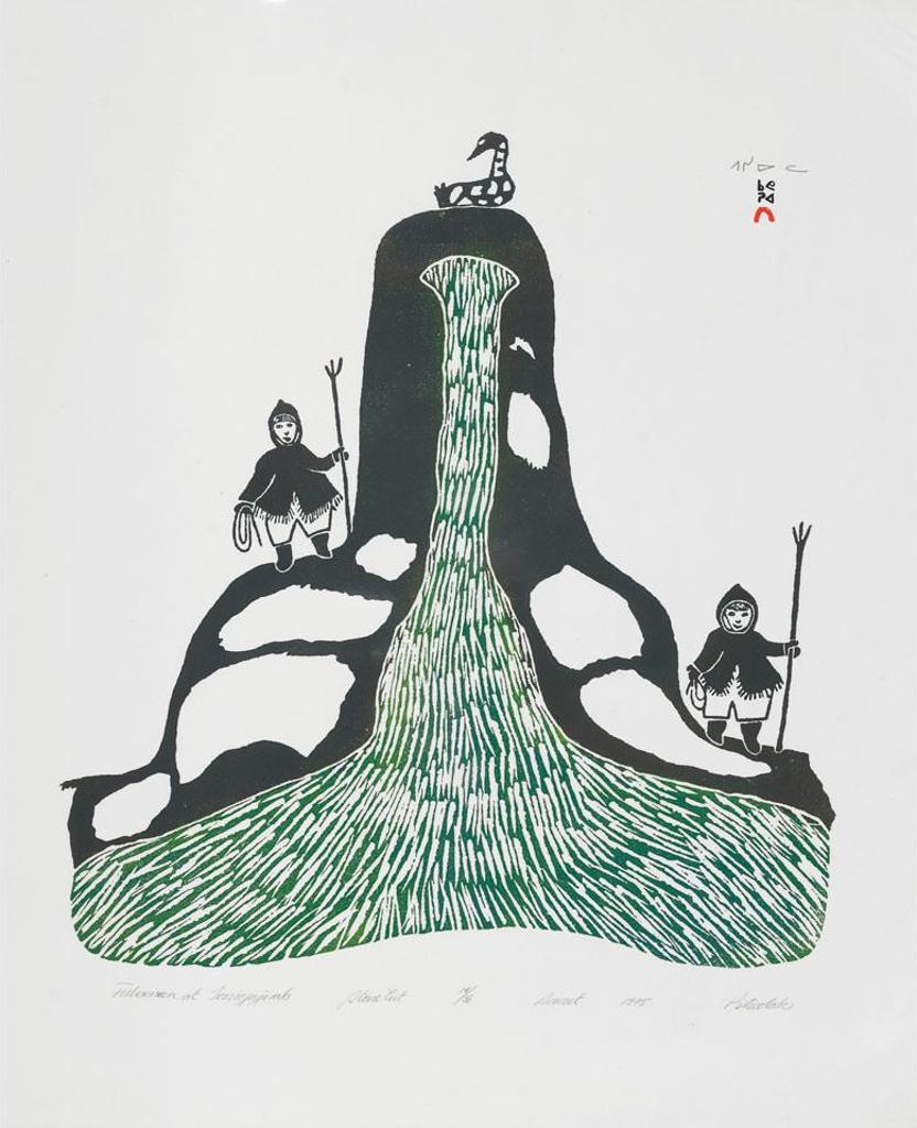 Pitseolak Ashoona (1904-1983) - Fishermen At Tessiojajuak