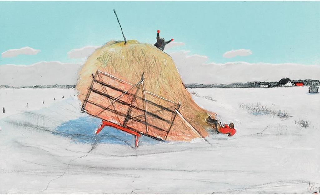William Kurelek (1927-1977) - King Of The Haystack