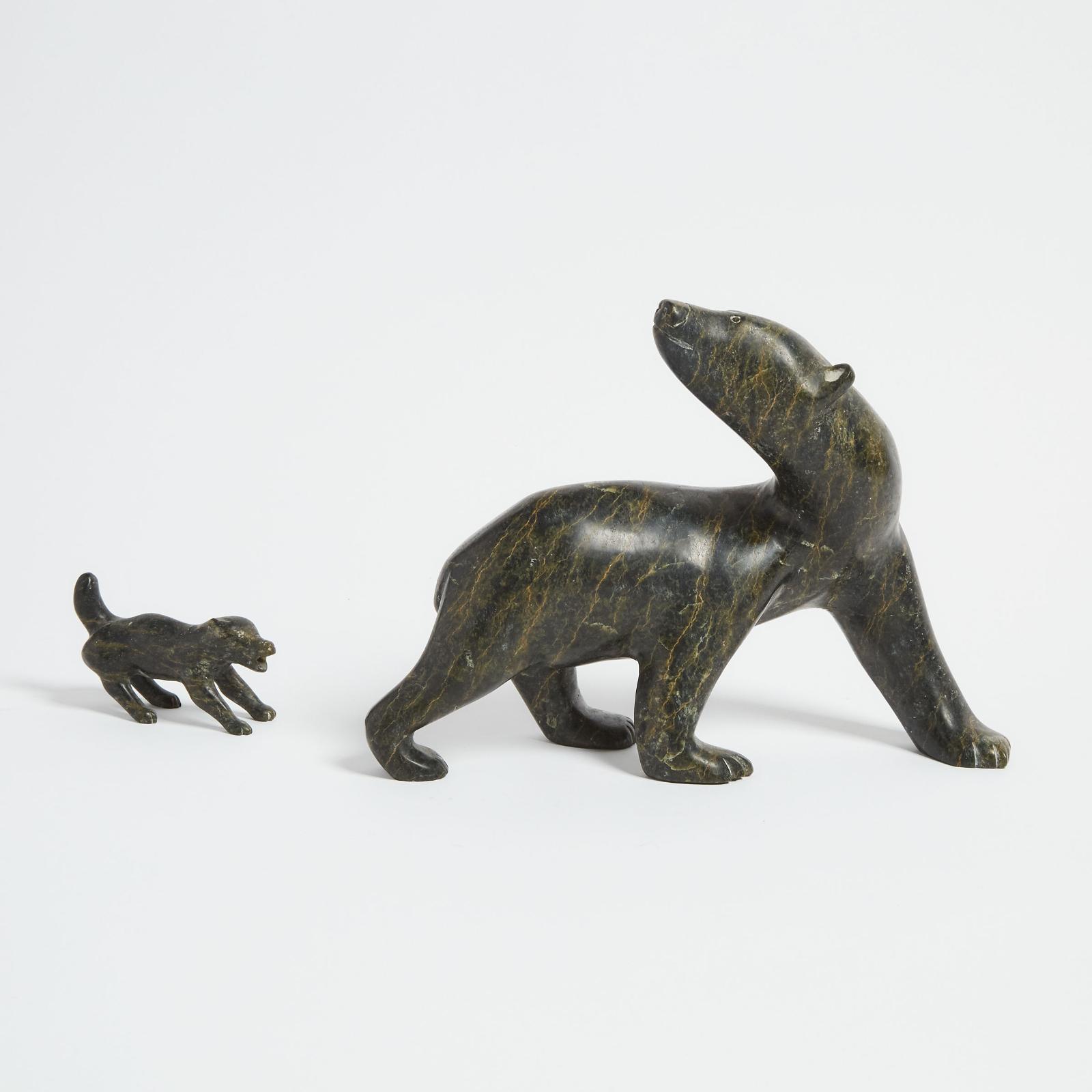 Henry Evaluardjuk (1923-2007) - Polar Bear And Dog