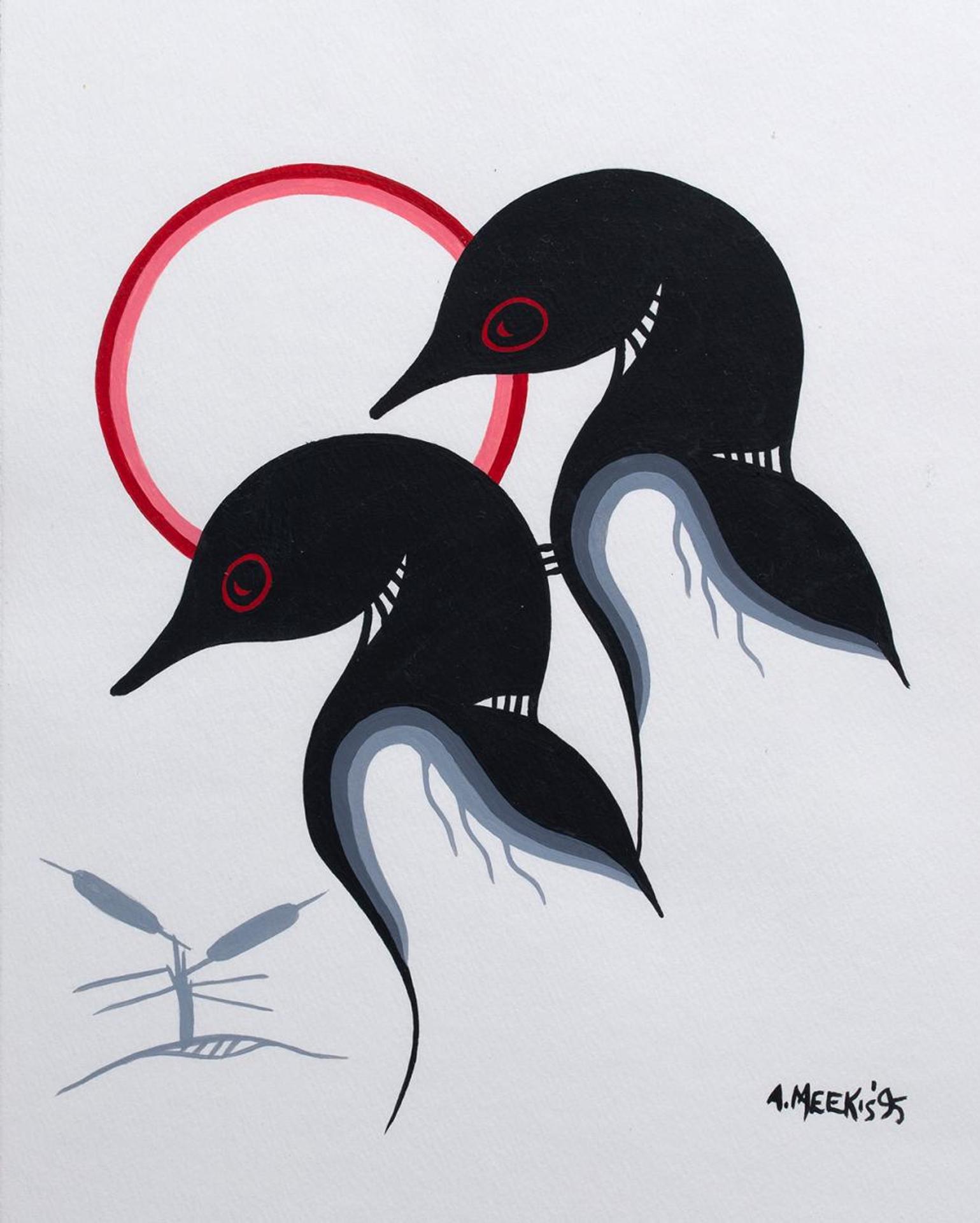 A. Meekis (1958) - Untitled - Two Loons