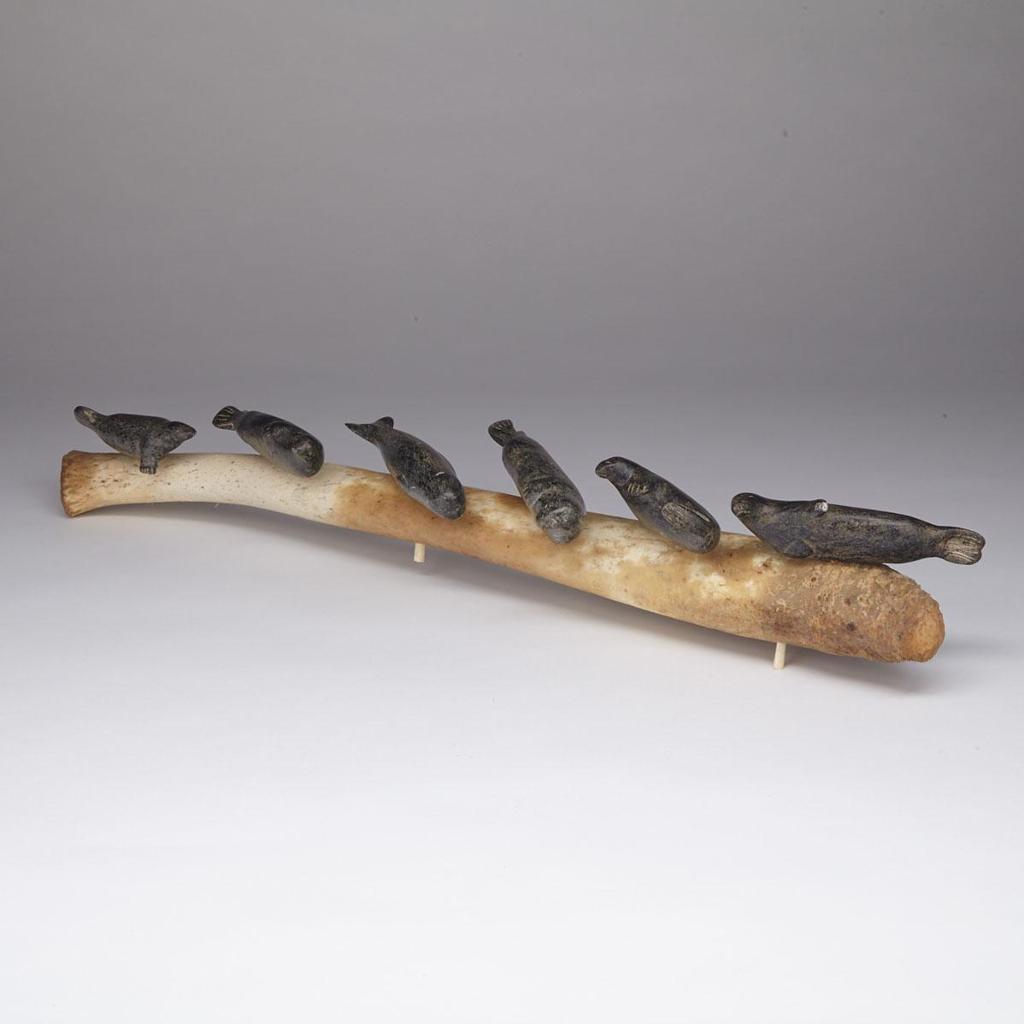 Arpik Johnny Tuniq (1932-2001) - Swimming Seals And Whale