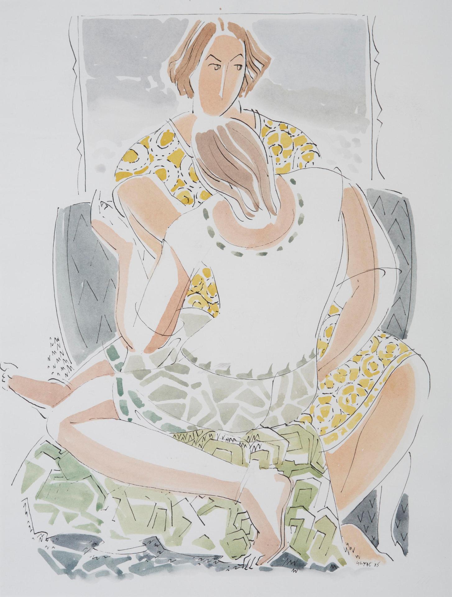 Henry George Glyde (1906-1998) - Untitled IV (Study of two girls on the reverse)