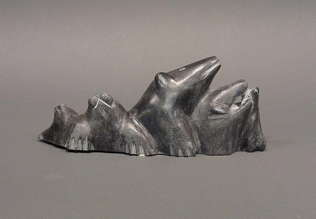 Andrew Natwchegwan - Whale River a grey soapstone