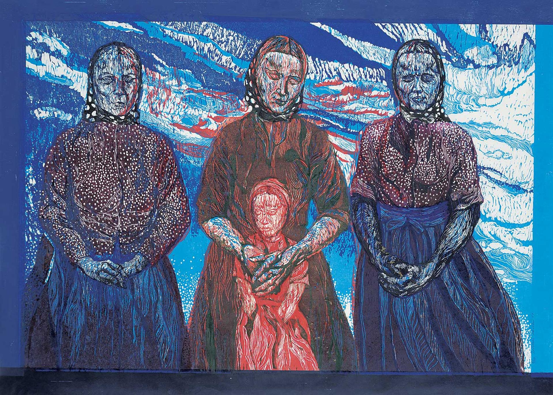 Doris Wall Larson - Untitled - Three Women and Child #5/20