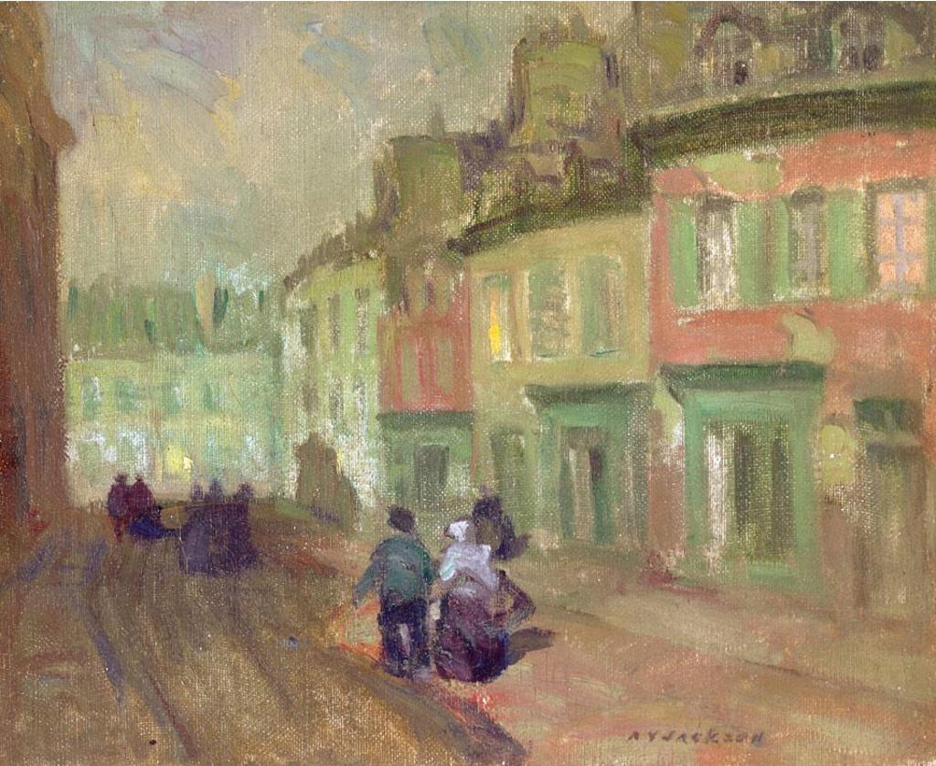 Alexander Young (A. Y.) Jackson (1882-1974) - Northern European Street Scene At Dusk
