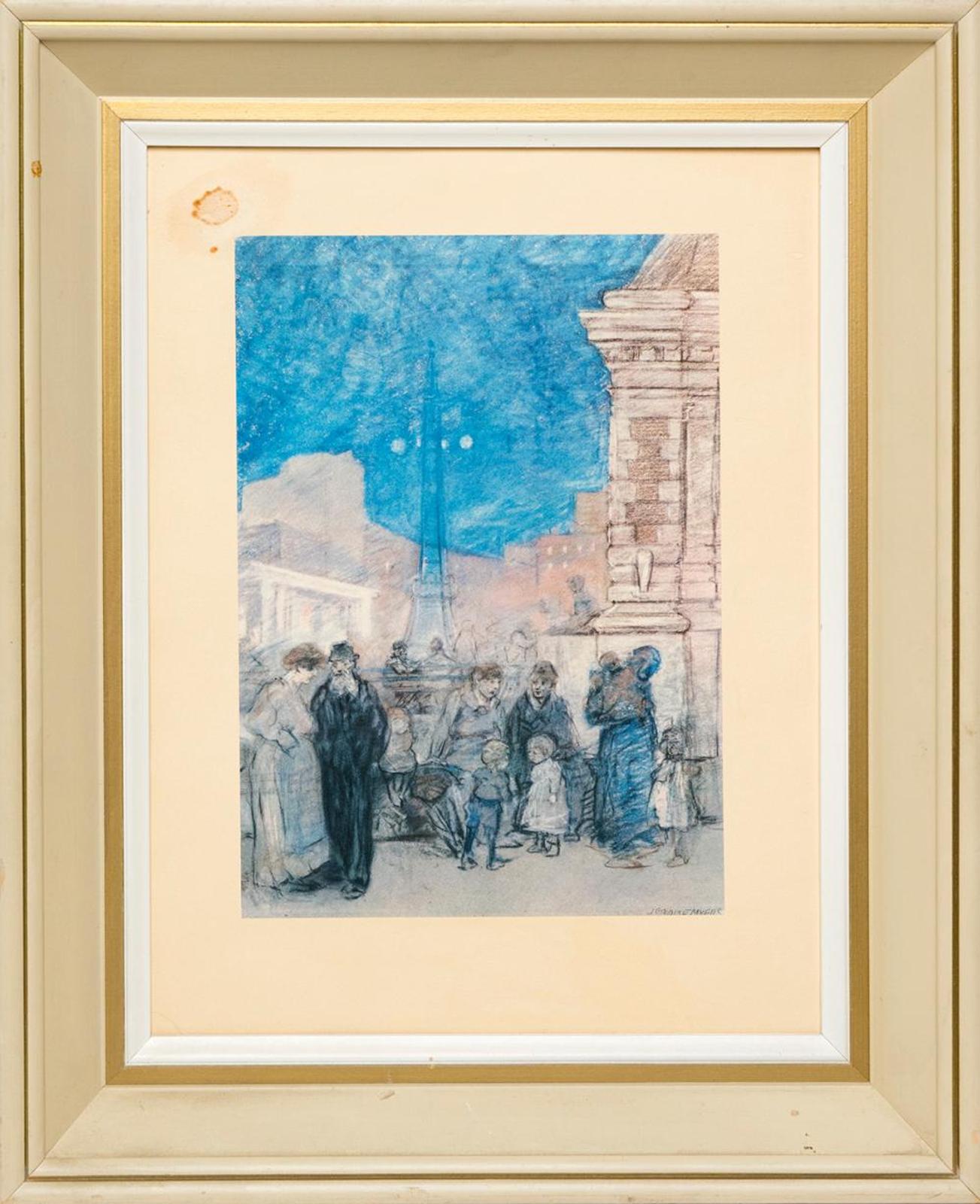 Jerome Myers (1867-1940) - Untitled - Street Scene