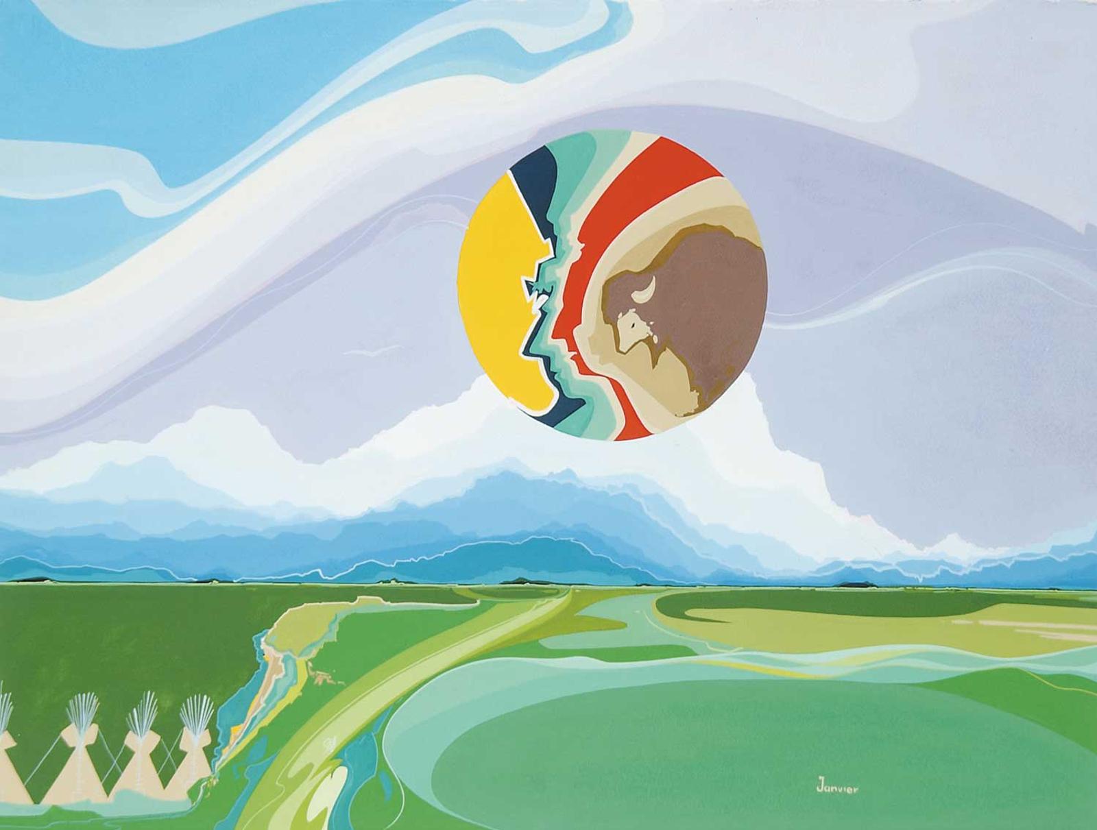 Alex Simeon Janvier (1935-2024) - Untitled - Buffalo Spirit