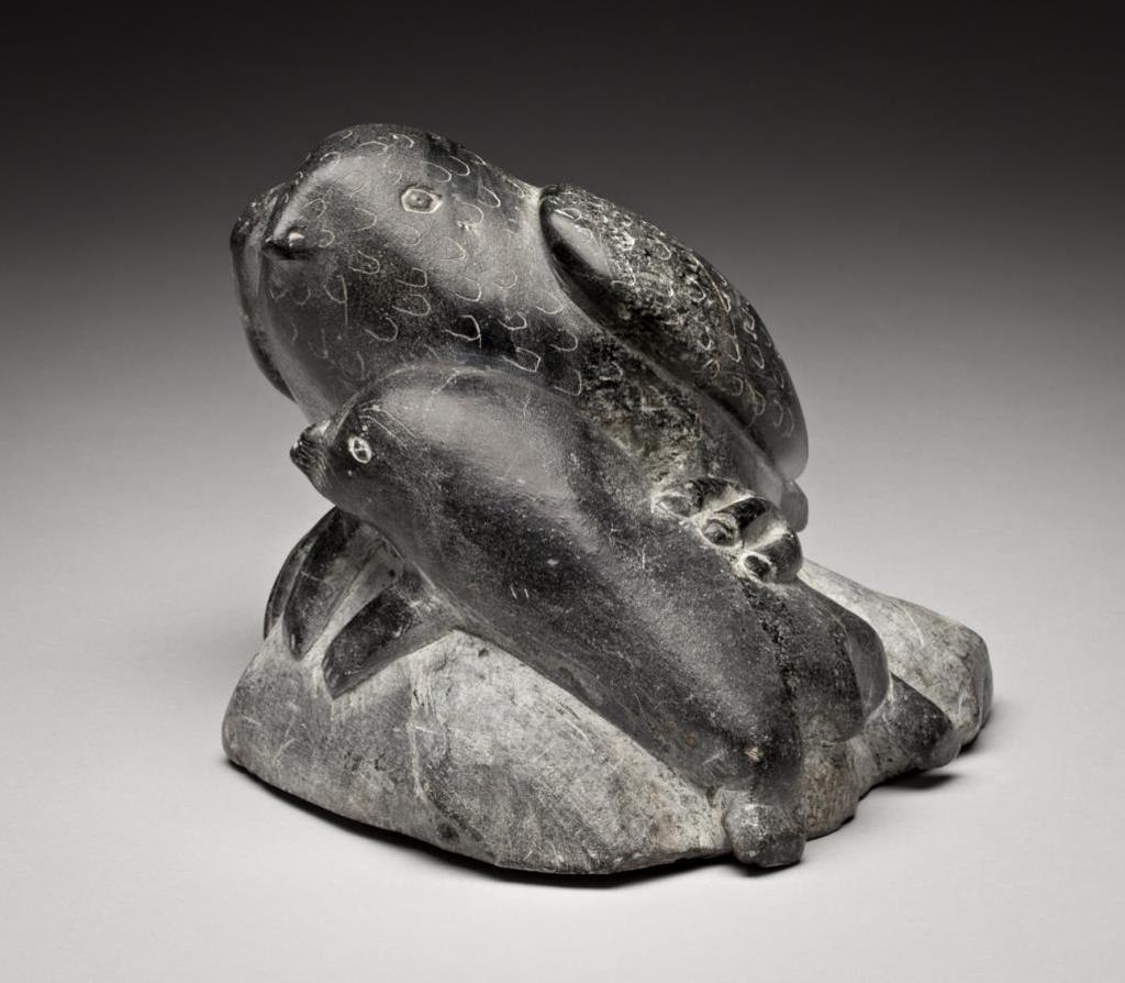 Makusi Qaqagaju Quma (1935) - Puvirnituq, Owl and Lemming, C. 1970