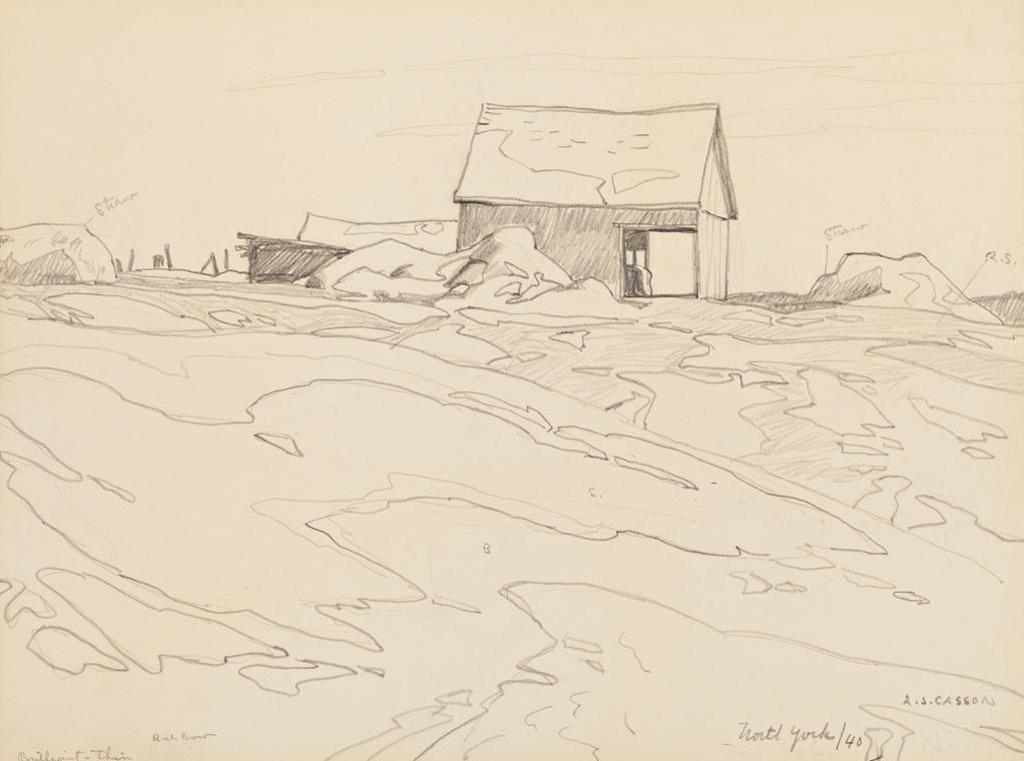 Alfred Joseph (A.J.) Casson (1898-1992) - A Barn in North York