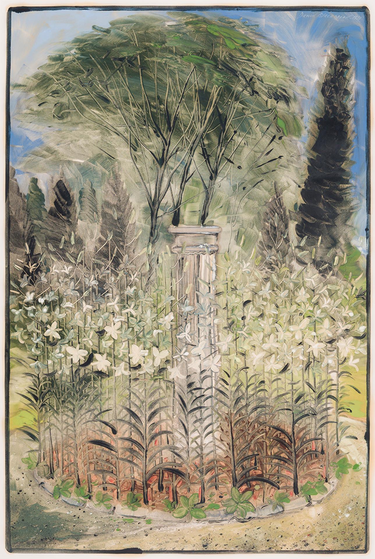 David Lloyd Blackwood (1941-2022) - Stone Pillar in the Lily Bed