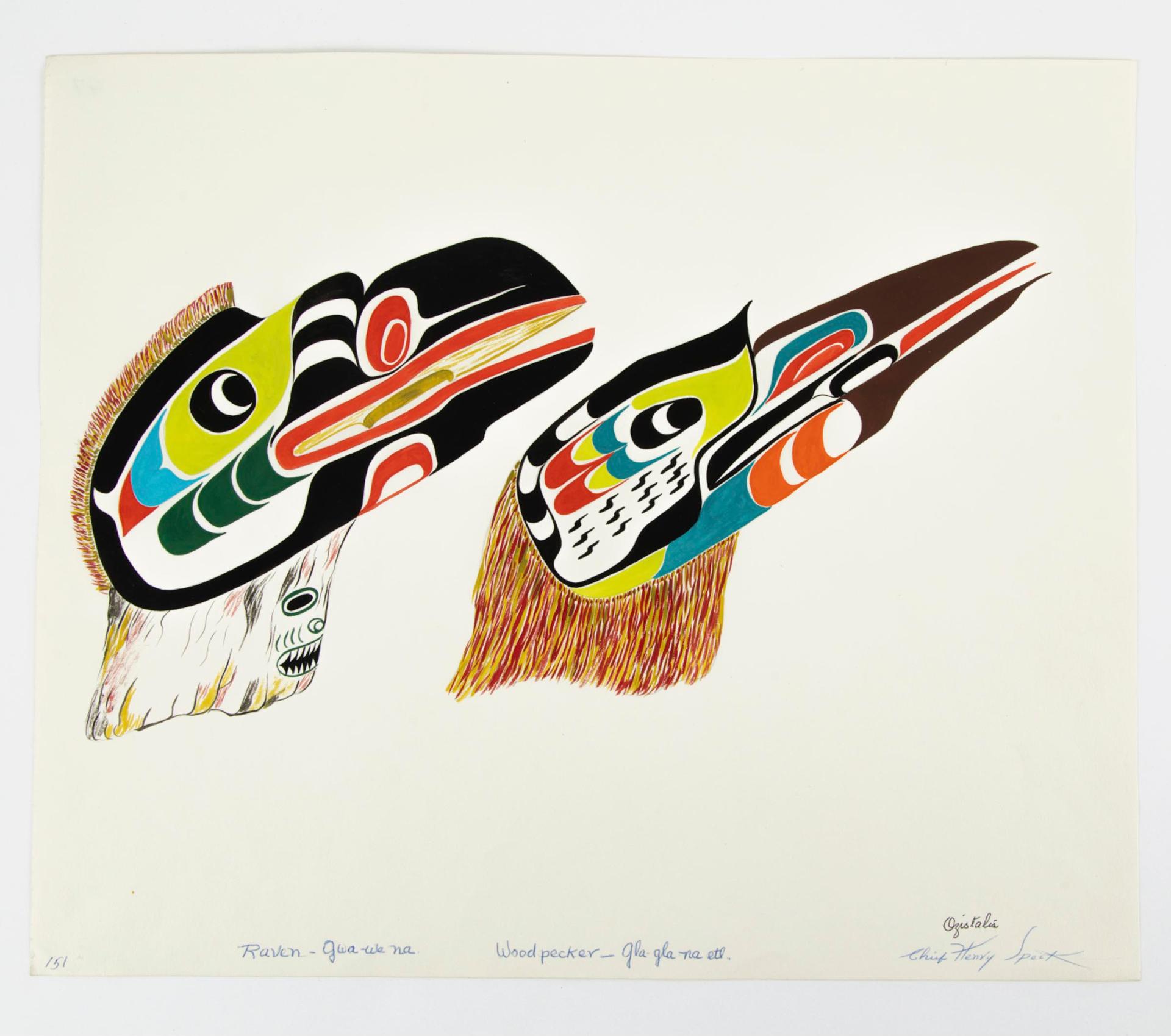 Chief Henry Speck (1908-1971) - Raven - Gwa We Na, Woodpecker - Gla Gla Na Etl
